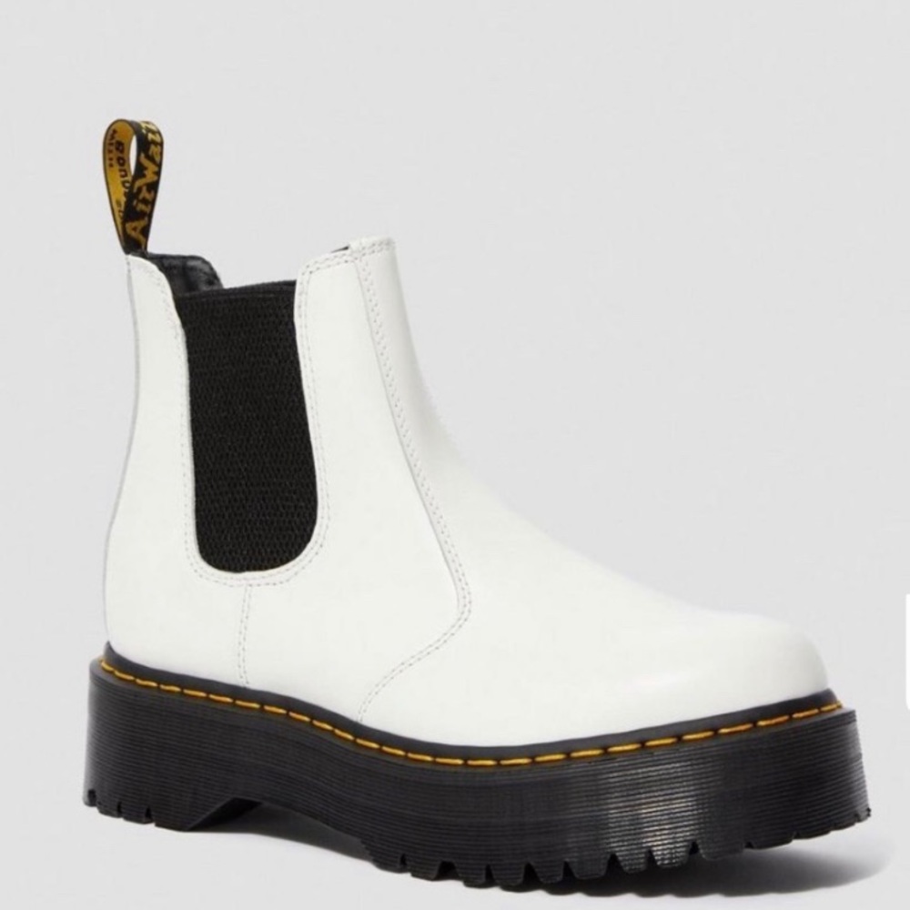 White Platform Doc Martens Chelsea boot